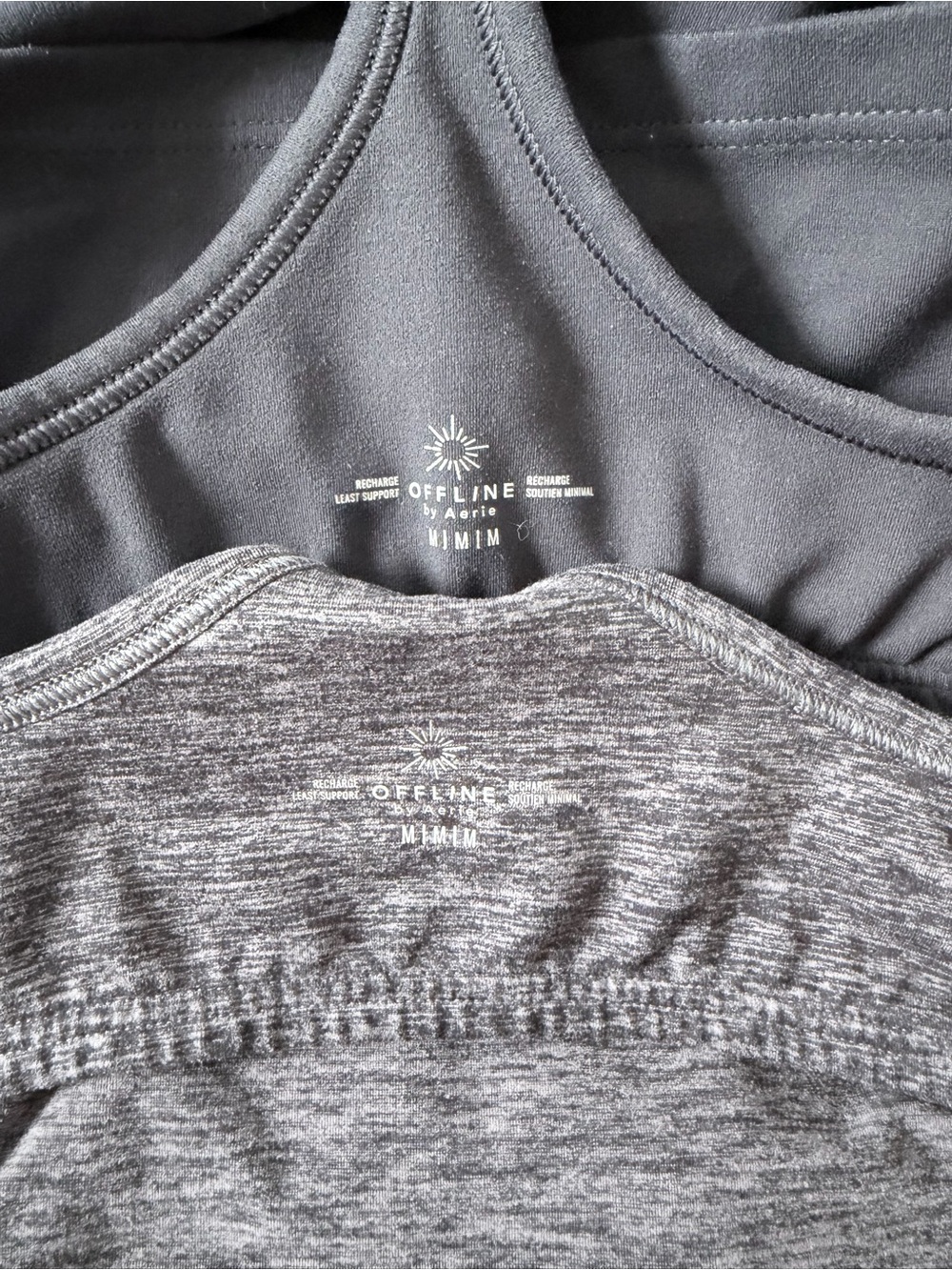 OFFLINE by aerie Black & Grey Longline Recharge Sports Bra Set - Picture 6 of 8